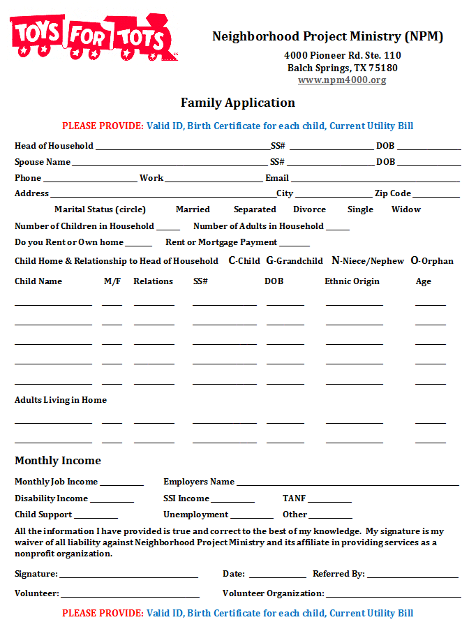 Toys For Tots Application Wow Blog